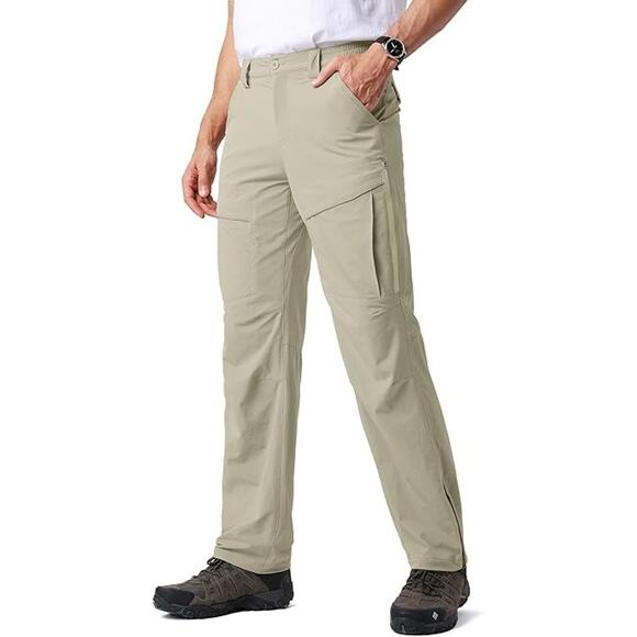 Men's Pants Size 42 Casual Cargo Stretch Pants Lightweight Waterproof UPF 50+ - Picture 2 of 7
